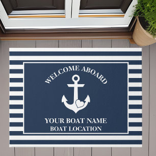 Felpudo Bienvenido a bordo del barco Nautical Admirer Anch