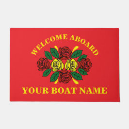 Felpudo Bienvenido a Bordo Nombre de Barco Personalizado R