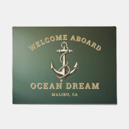 Felpudo Bienvenido a bordo personalizado náutico, nombre d