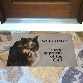 Felpudo Bienvenido a la aprobación de Tortie