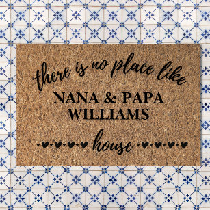 Felpudo Bienvenido a la casa de Nana y Papa personalizado