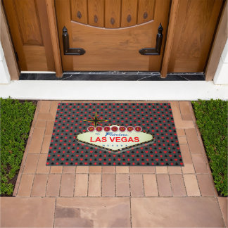 Felpudo Bienvenido a Las Vegas Trajes de Cartas de Póquer