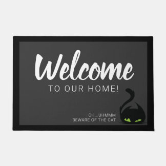 Felpudo Bienvenido a nuestra Casa - Cuidado con el gato -