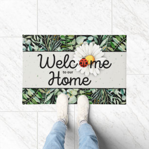 Felpudo Bienvenido a nuestro hogar Ladybug Doormat