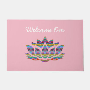 Felpudo Bienvenido A Om Pink Welcome Mat