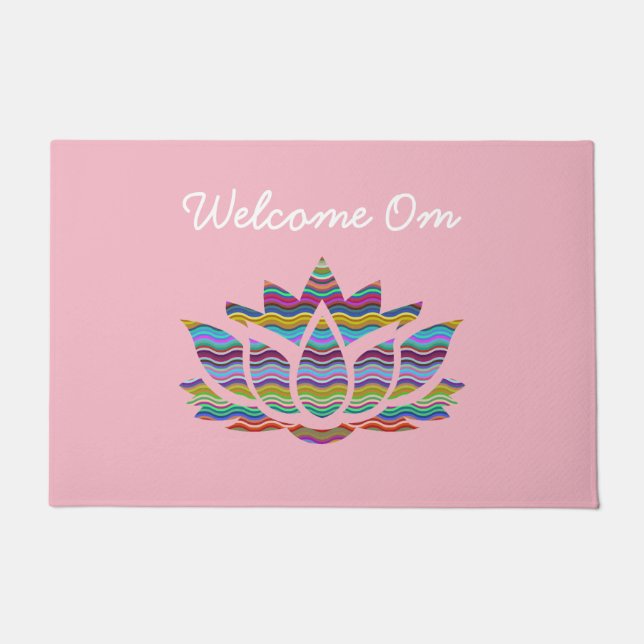 Felpudo Bienvenido A Om Pink Welcome Mat (Anverso)