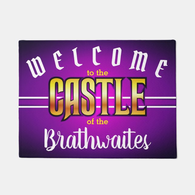 Felpudo Bienvenido al CASTILLO de (Su nombre - editable) (Anverso)