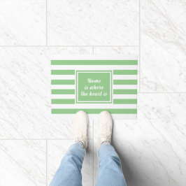 Felpudo Bienvenido con estilo Sage & White Stripe Personal