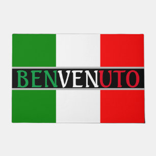 Felpudo Bienvenido en la bandera italiana