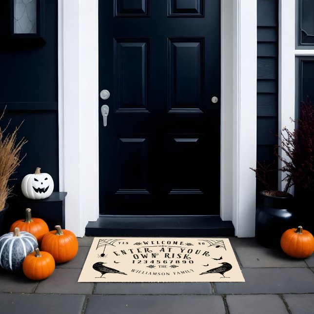 Felpudo Bienvenido Entrar En Su Propia Junta De Riesgos (Welcome Enter At Your Own Risk Spirt Board Doormat)