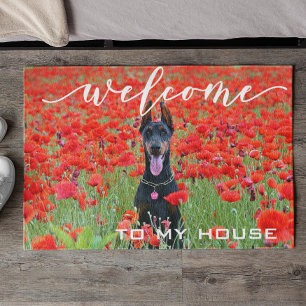 Felpudo Bienvenido foto de perro personalizada