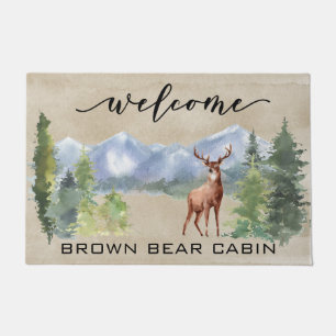 Felpudo Bienvenido Lodge Cabin Deer Mountain hogar