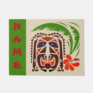 Felpudo Bienvenido Mat, Tiki Bar. edita texto Doormat