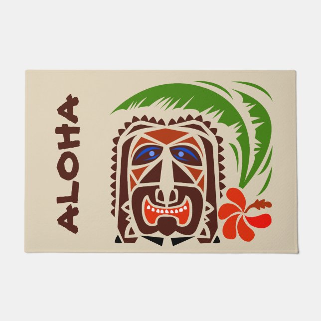 Felpudo Bienvenido Mat, Tiki Bar.editar texto Doormat (Anverso)