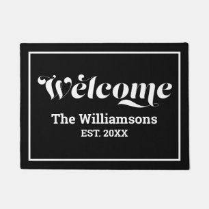Felpudo Bienvenido nombre de familia personalizado guión n
