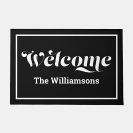 Felpudo Bienvenido nombre de familia personalizado Script 