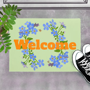 Felpudo Bienvenido olvídame no doormat floral