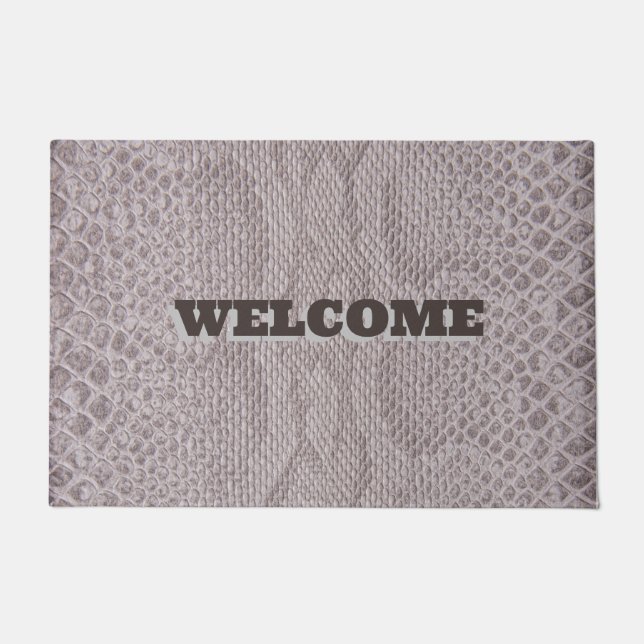 Felpudo Bienvenido Piel de serpiente Beige Doormat (Anverso)