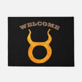 Felpudo Bienvenido Rótulo de Astrología Taurus Zodiac Gold