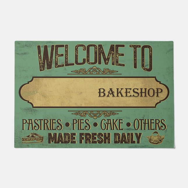 Felpudo Bienvenidos A Bakeshop Doormat, Bakeshop Personali (Anverso)