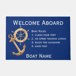 Felpudo Bienvenidos a bordo Reglas del barco Nombre