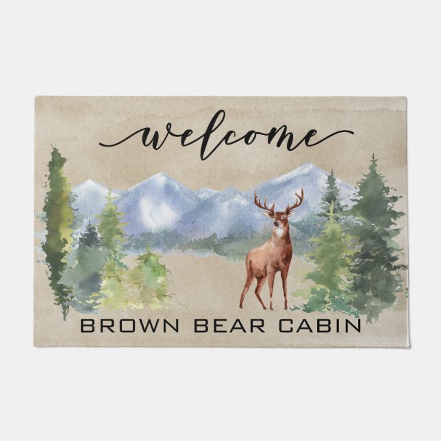 Felpudo Bienvenidos a Cabin Lodge Deer Mountain (Anverso)