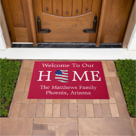 Felpudo Bienvenidos a casa Bandera de Estados Unidos AZ Ma