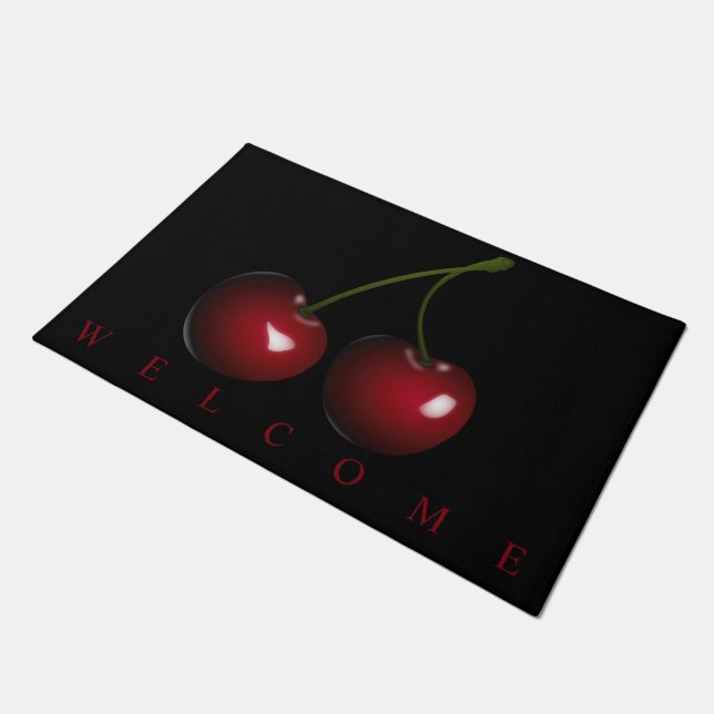 Felpudo Bienvenidos a Doormat de Cherries Rojas - Personal (Angular)