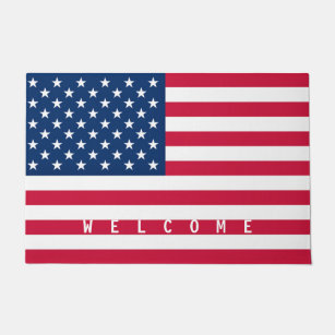 Felpudo Bienvenidos a Estados Unidos con la bandera estado