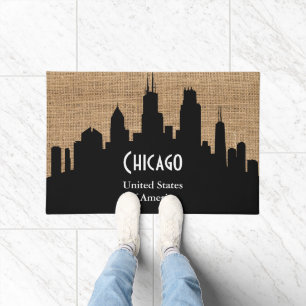 Felpudo Bienvenidos a la Burlap - Chicago