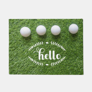 Felpudo Bienvenidos a la casa de los golfistas con pelotas