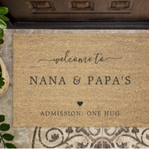 Felpudo Bienvenidos a la casa de Nana y Papa