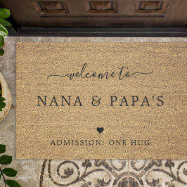 Felpudo Bienvenidos a la casa de Nana y Papa en FAUX Coir