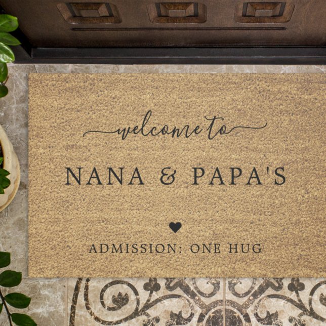 Felpudo Bienvenidos a la casa de Nana y Papa en FAUX Coir (Subido por el creador)