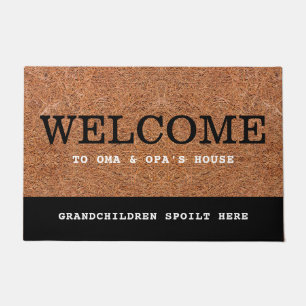 Felpudo Bienvenidos a la casa de Oma y Opa's Rustic Coir