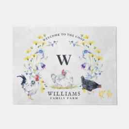 Felpudo Bienvenidos a la cooperativa de pollo | Monograma 