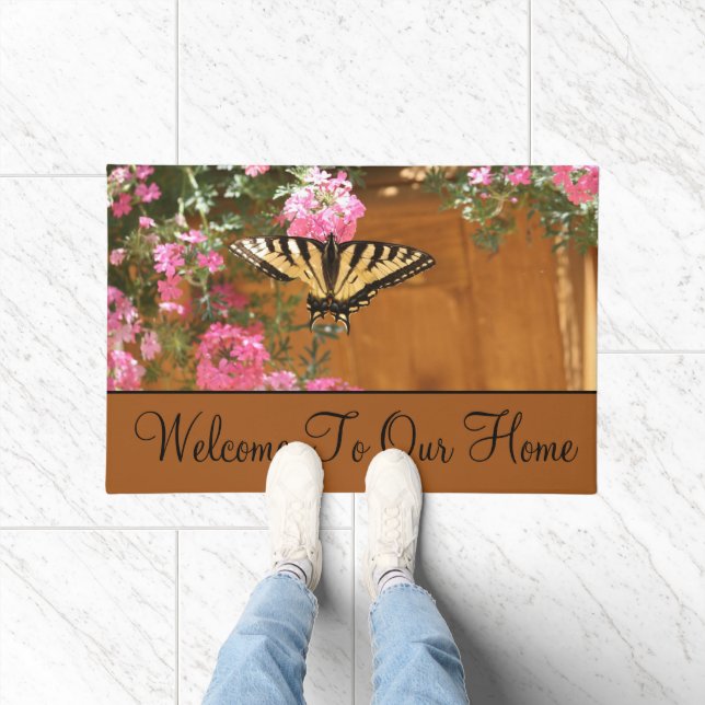 Felpudo Bienvenidos a la mariposa amarilla (Interior)