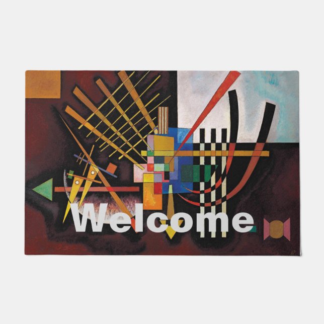 Felpudo Bienvenidos a la pintura abstracta de Kandinsky (Anverso)