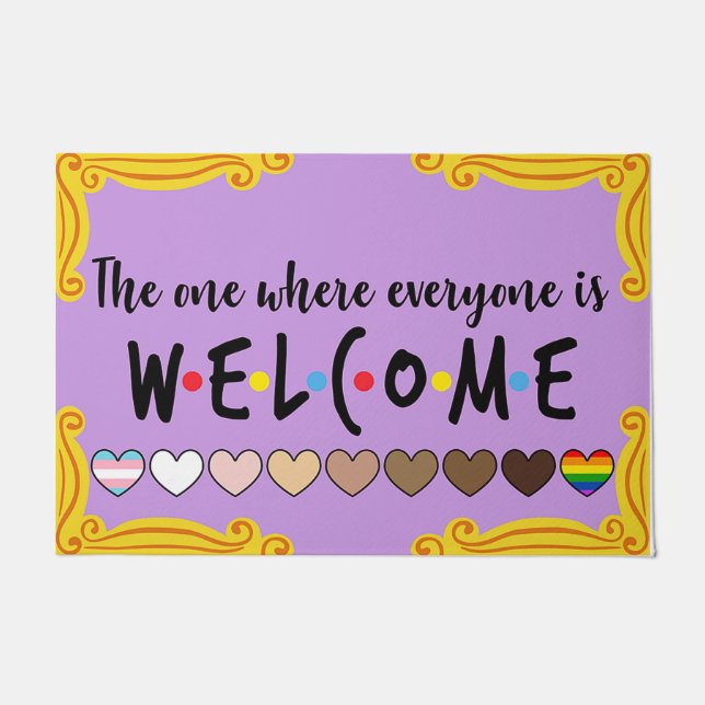 Felpudo Bienvenidos A La Puerta De Aula Mat, Graciosos Reg (Anverso)