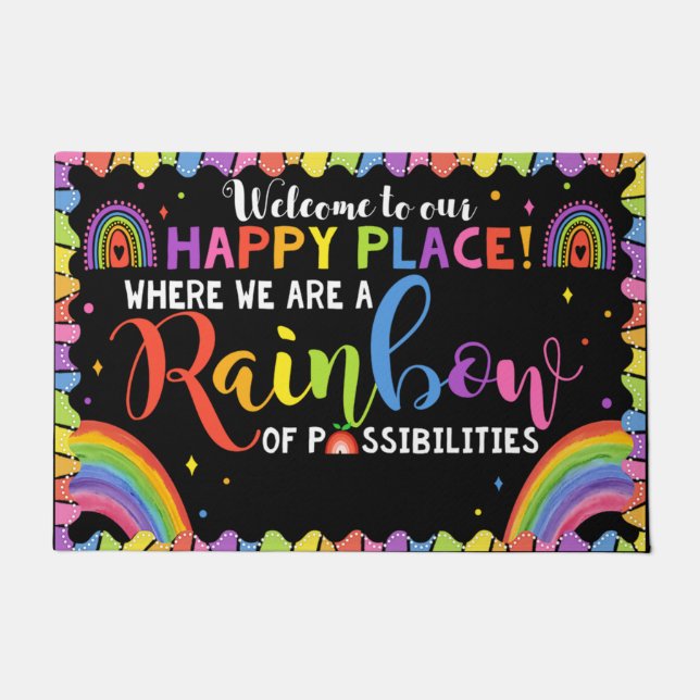 Felpudo Bienvenidos A La Puerta De Aula Mat, Graciosos Reg (Anverso)