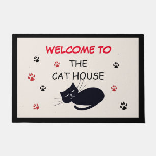 Felpudo Bienvenidos a la puerta del gato