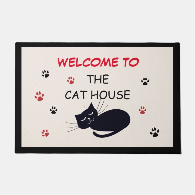 Felpudo Bienvenidos a la puerta del gato (Anverso)