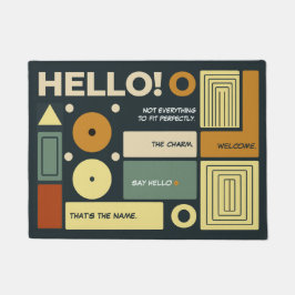 Felpudo Bienvenidos a los huéspedes con un toque Bauhaus p