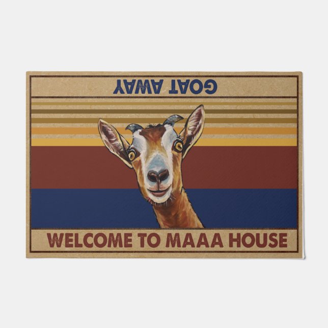 Felpudo Bienvenidos A Maaa House Goat Away Mat, Gracioso (Anverso)