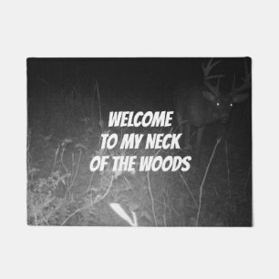 Felpudo Bienvenidos a mi cuello del venado de los bosques 