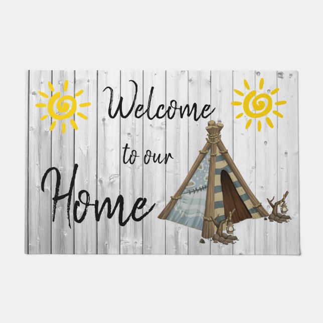 Felpudo Bienvenidos a nuestra casa (Anverso)