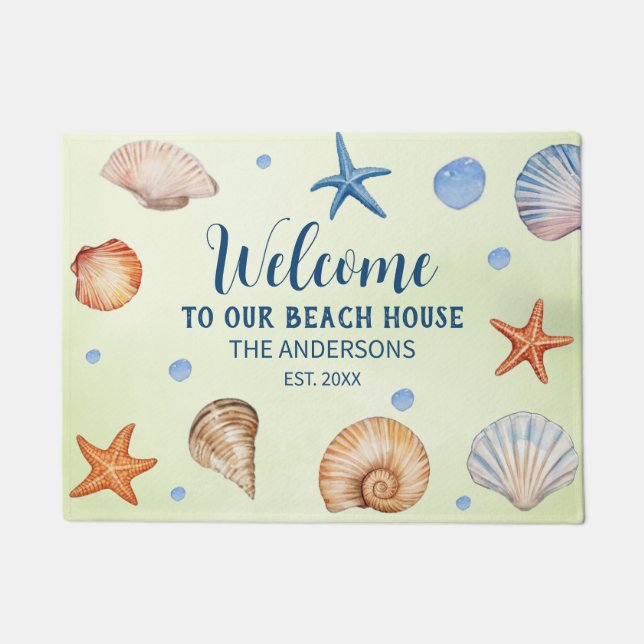 Felpudo Bienvenidos a nuestra casa de playa (Anverso)