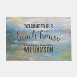 Felpudo Bienvenidos A Nuestra Casa De Playa Personalizable