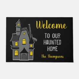 Felpudo Bienvenidos a nuestra casa de refugiados Halloween