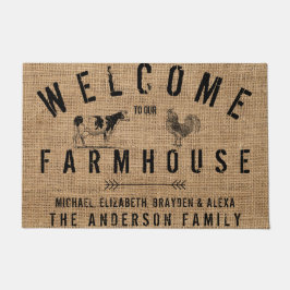 Felpudo Bienvenidos a nuestro campo de animales de granja